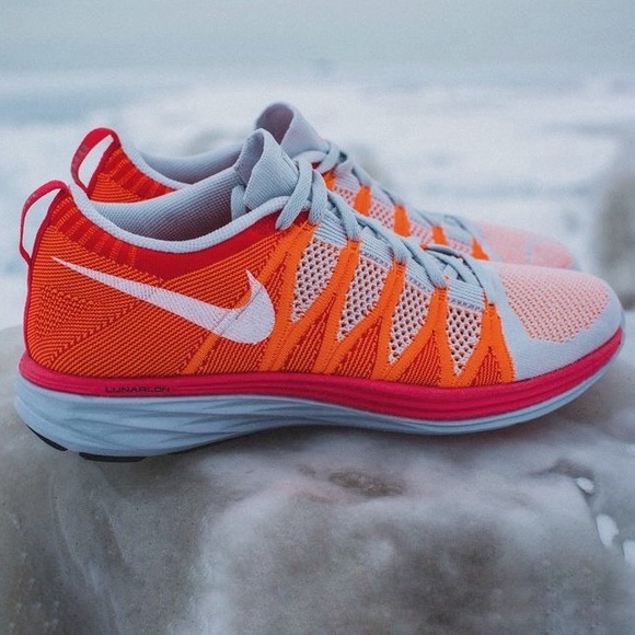 Nike Other - Nike Flyknit Lunar 2 Orange Running Cross Trainers